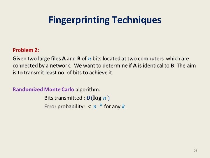 Fingerprinting Techniques • 27 