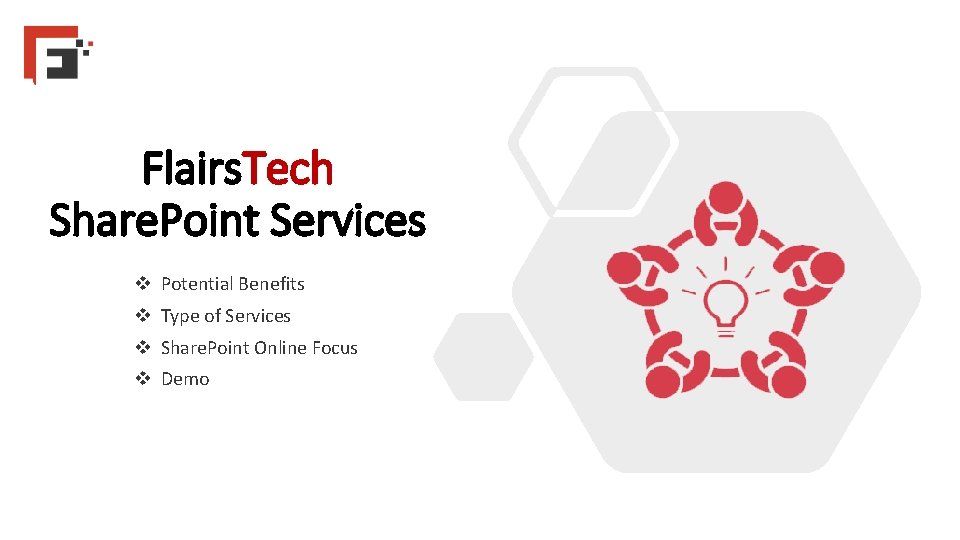 Flairs. Tech Share. Point Services v Potential Benefits v Type of Services v Share.
