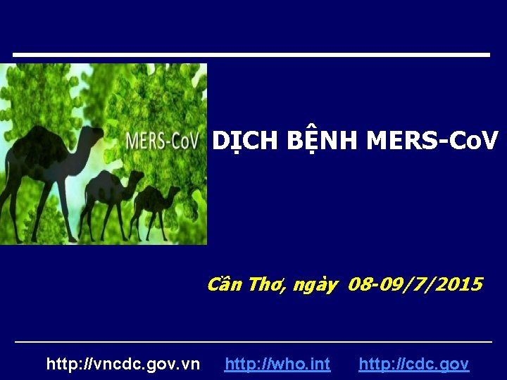 DỊCH BỆNH MERS-Co. V Cần Thơ, ngày 08 -09/7/2015 http: //vncdc. gov. vn http: