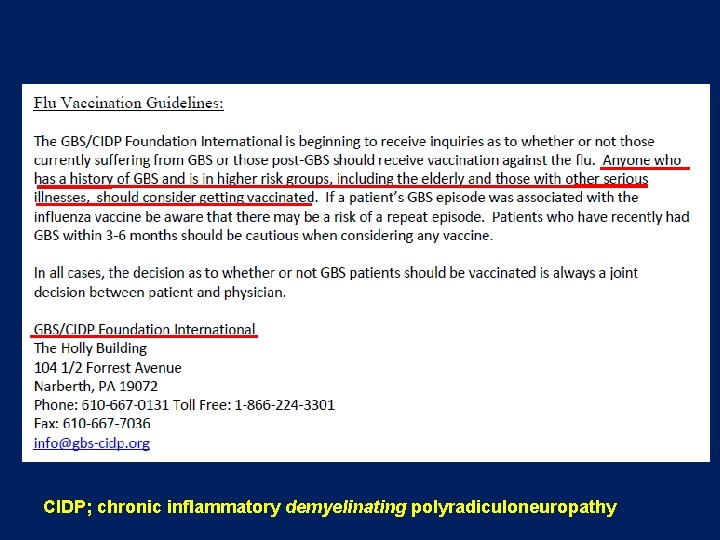 CIDP; chronic inflammatory demyelinating polyradiculoneuropathy CIDP; chronic inflammatory demyelinating polyradiculoneuropathy