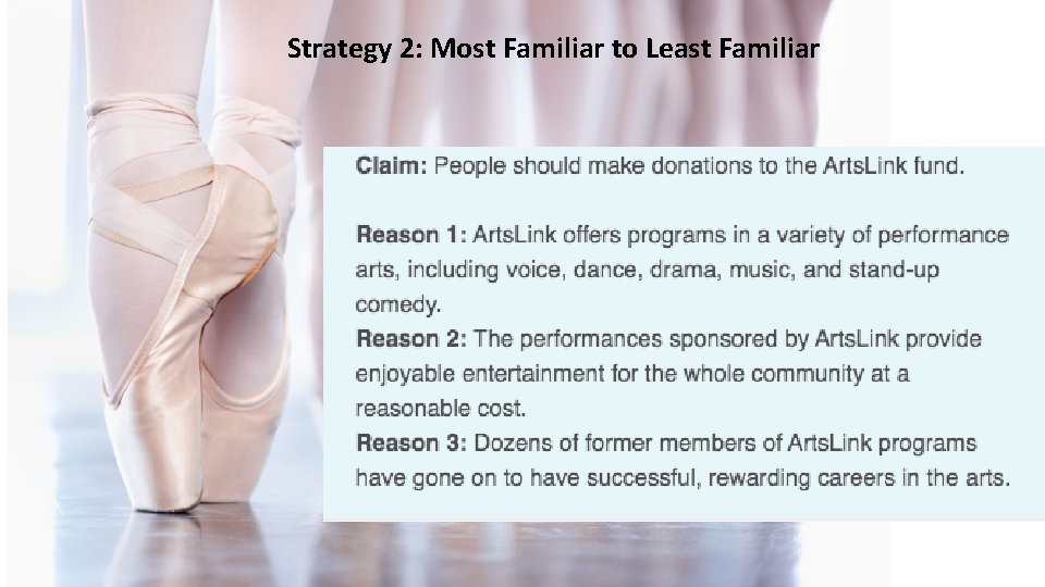 Strategy 2: Most Familiar to Least Familiar 