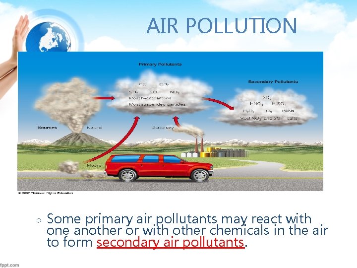 AIR POLLUTION ○ Some primary air pollutants may react with one another or with