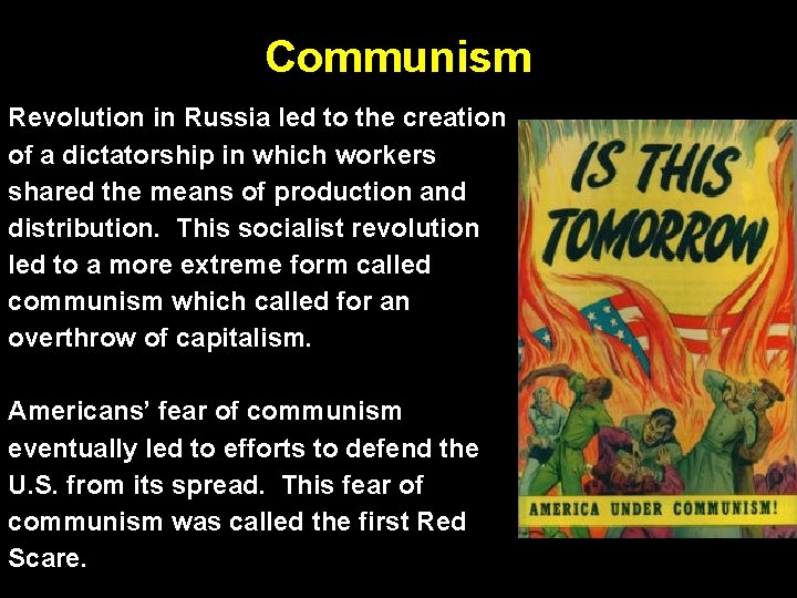 Communism Revolution in Russia led to the creation of a dictatorship in which workers