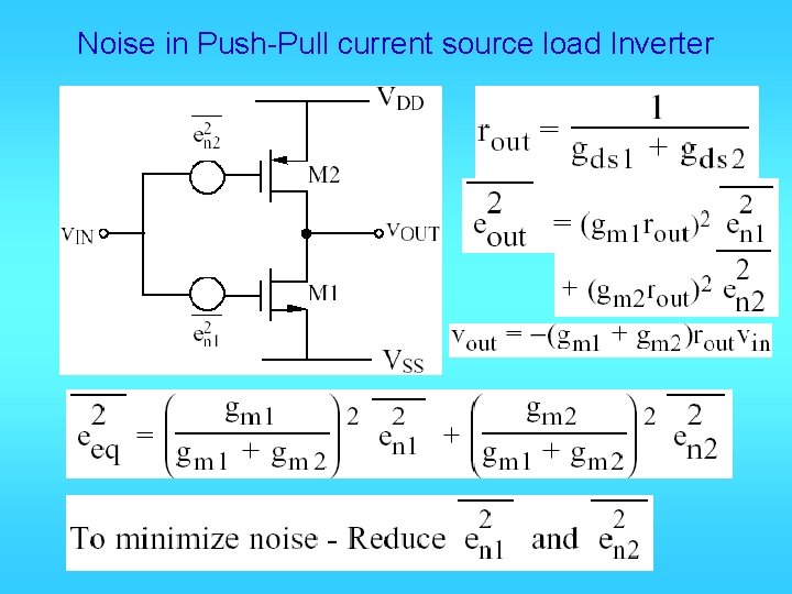 Noise in Push-Pull current source load Inverter 