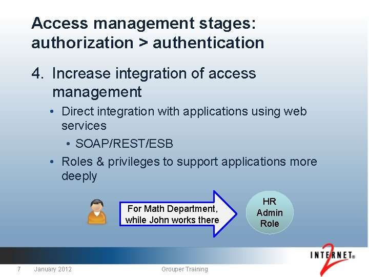 Access management stages: authorization > authentication 4. Increase integration of access management • Direct