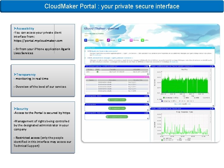 Cloud. Maker Portal : your private secure interface ØAccessibility -You can access your private