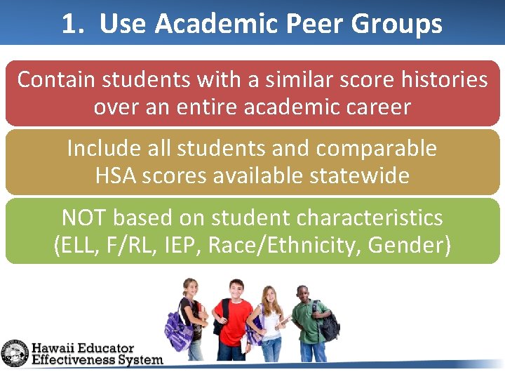 1. Use Academic Peer Groups Contain students with a similar score histories over an