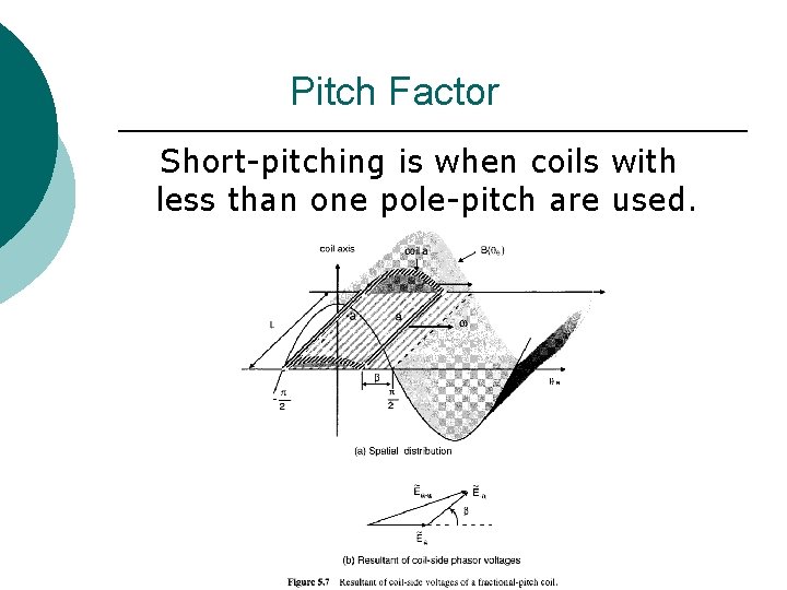 Pitch Factor Short-pitching is when coils with less than one pole-pitch are used. 