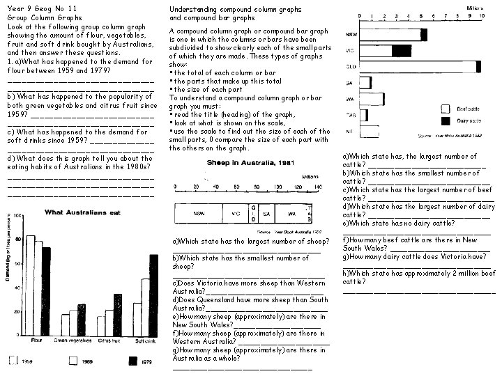 Year 9 Geog No 11 Group Column Graphs Look at the following group column