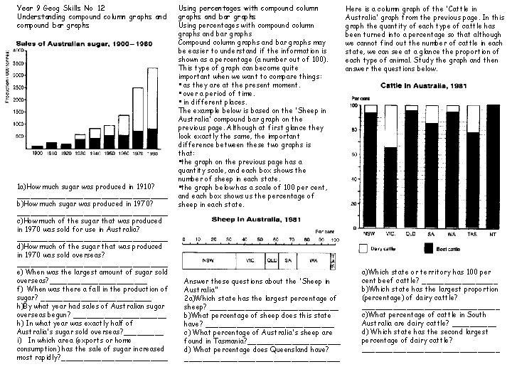 Year 9 Geog Skills No 12 Understanding compound column graphs and compound bar graphs