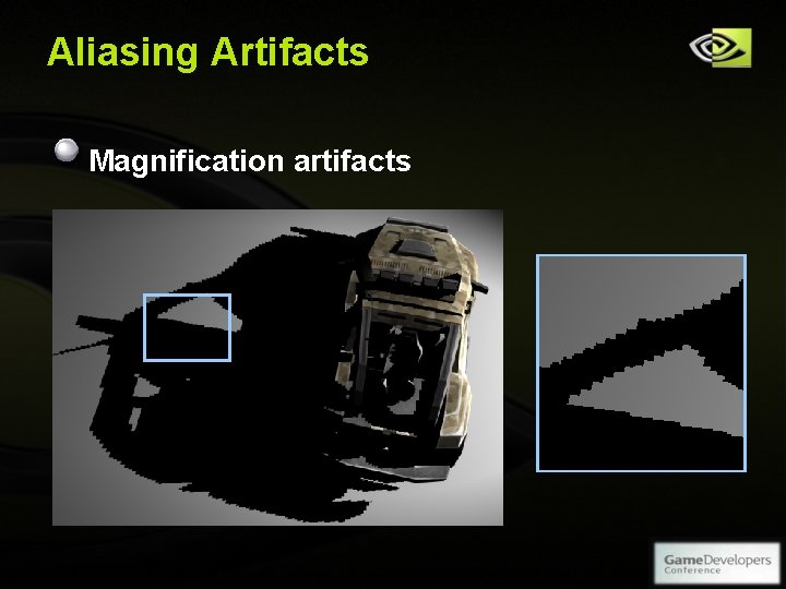 Aliasing Artifacts Magnification artifacts Copyright © NVIDIA Corporation 2004 Aliasing Artifacts Magnification artifacts Copyright © NVIDIA Corporation 2004