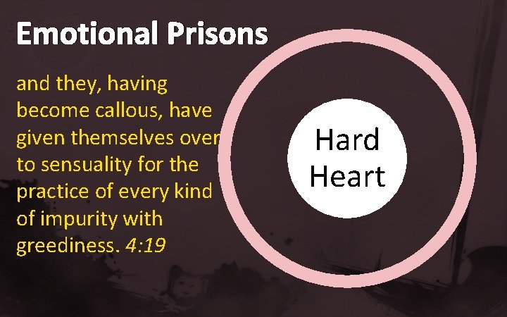 Emotional Prisons and they, having become callous, have given themselves over to sensuality for Emotional Prisons and they, having become callous, have given themselves over to sensuality for
