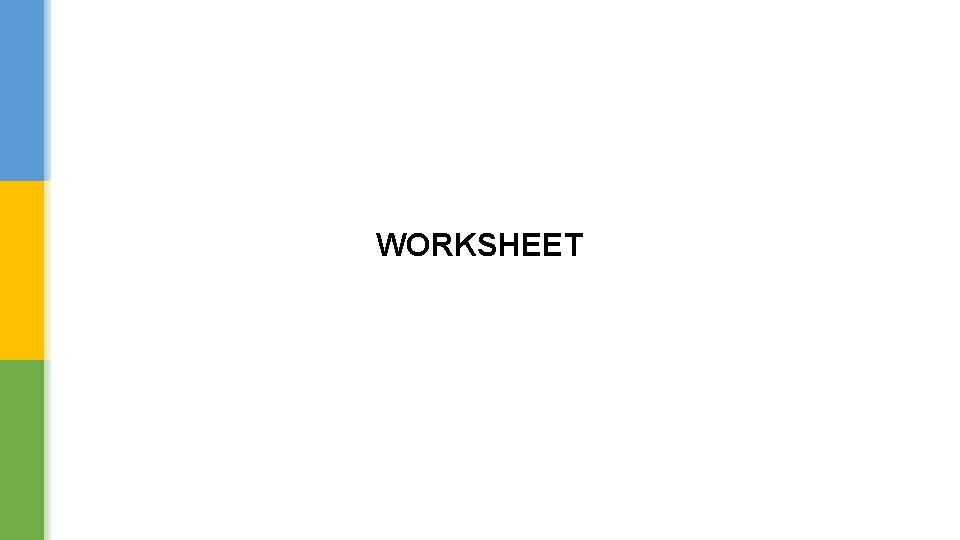 WORKSHEET 