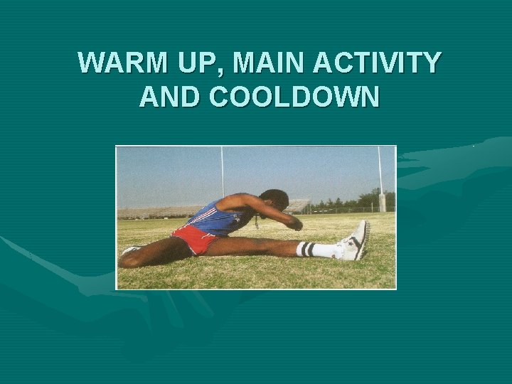 WARM UP, MAIN ACTIVITY AND COOLDOWN 