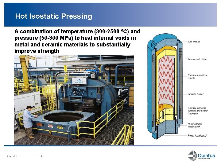 Hot Isostatic Pressing A combination of temperature (300 -2500 ºC) and pressure (50 -300