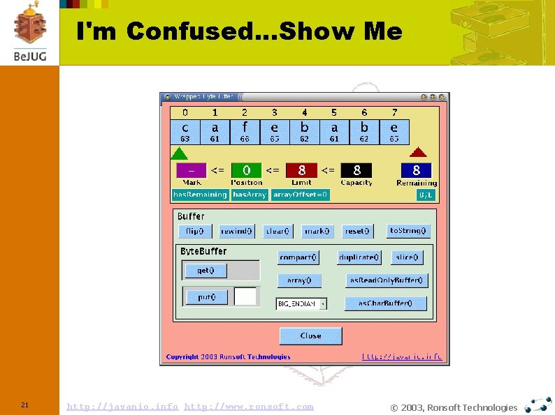 I'm Confused. . . Show Me 21 http: //javanio. info http: //www. ronsoft. com