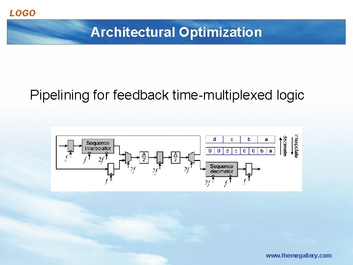LOGO Architectural Optimization Pipelining for feedback time-multiplexed logic www. themegallery. com 