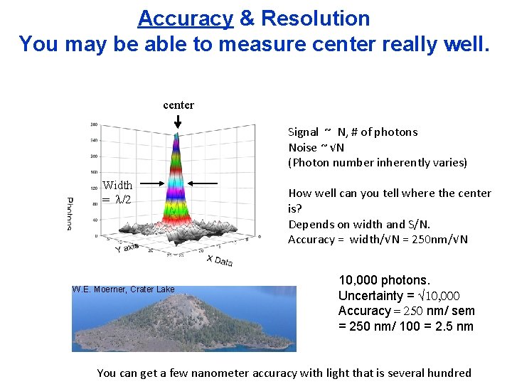 Accuracy & Resolution You may be able to measure center really well. center Signal