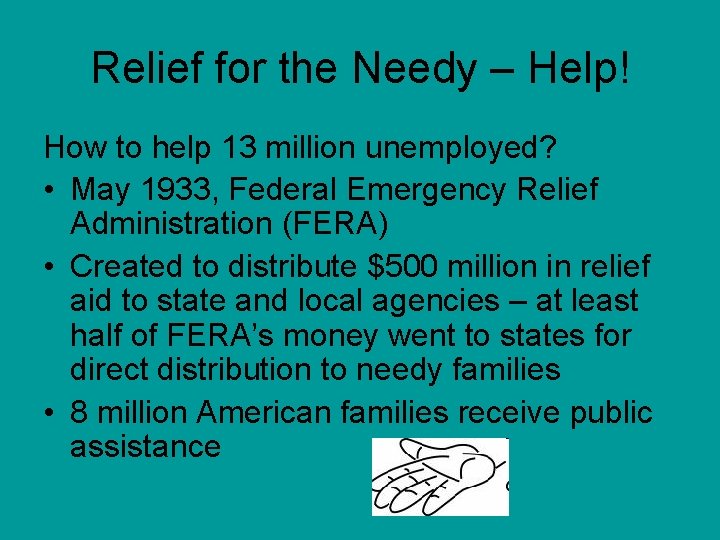 Relief for the Needy – Help! How to help 13 million unemployed? • May