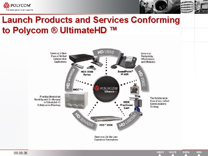 Launch Products and Services Conforming to Polycom ® Ultimate. HD ™ 09. 06 