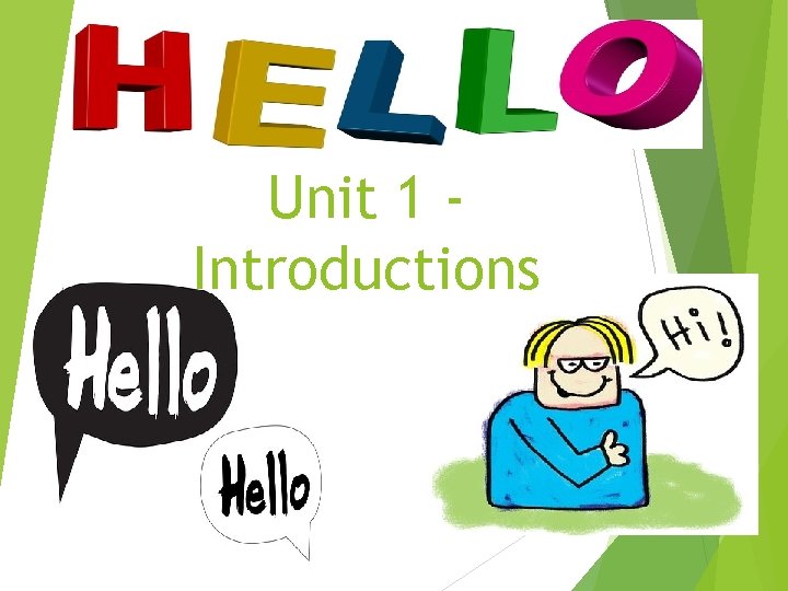 Unit 1 Introductions 