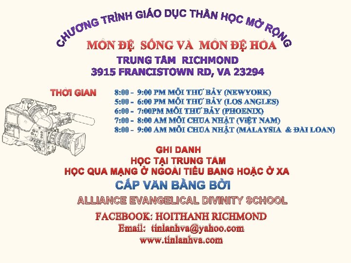 MÔN ĐỆ SỐNG VÀ MÔN ĐỆ HÓA THỜI GIAN GHI DANH HỌC TẠI TRUNG