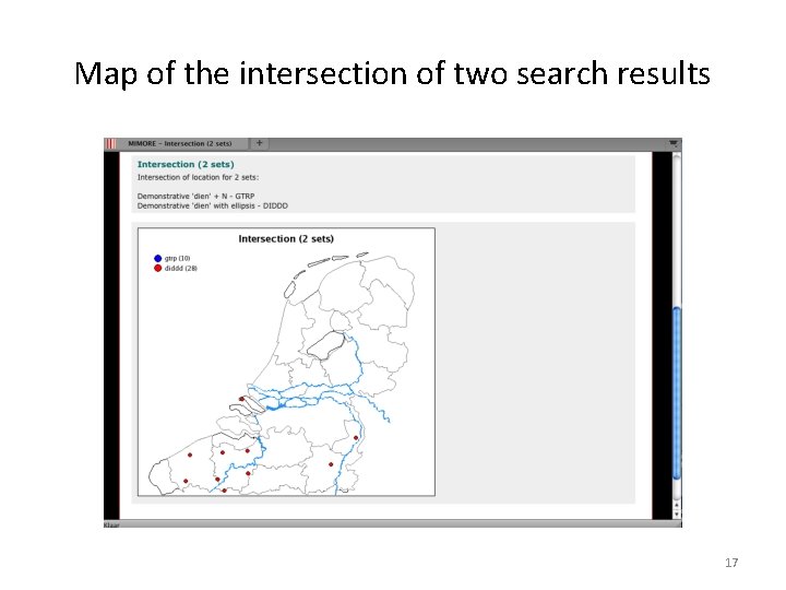 Map of the intersection of two search results 17 