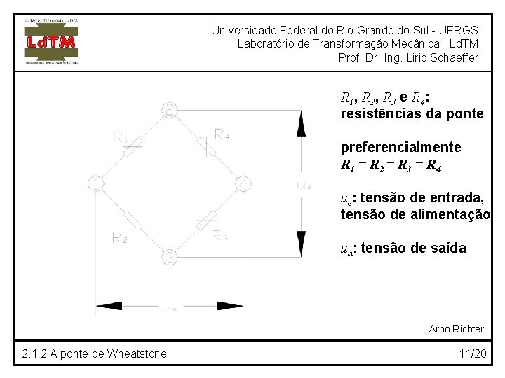 Universidade Federal do Rio Grande do Sul - UFRGS Laboratório de Transformação Mecânica -