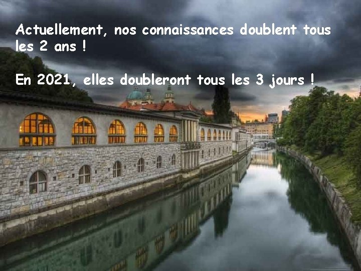 Actuellement, nos connaissances doublent tous les 2 ans ! En 2021, elles doubleront tous