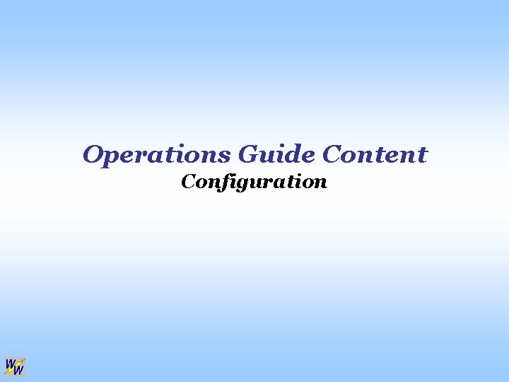 Operations Guide Content Configuration 