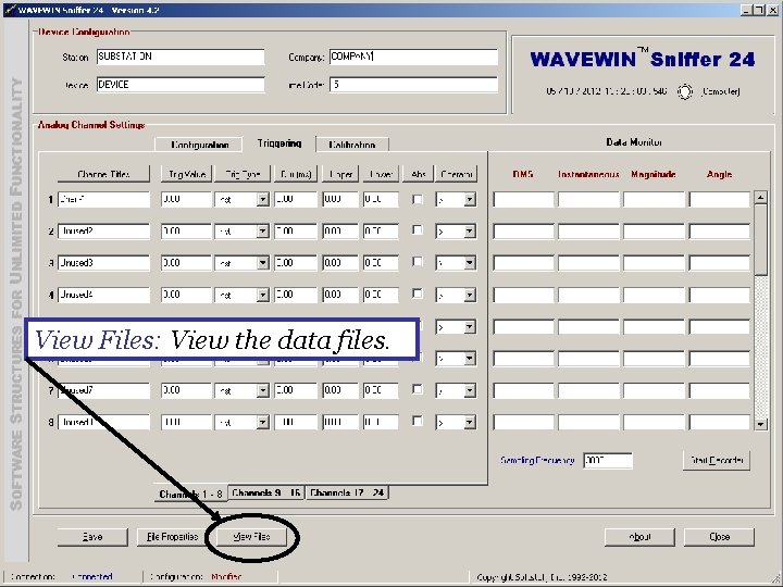 View Files: View the data files. 