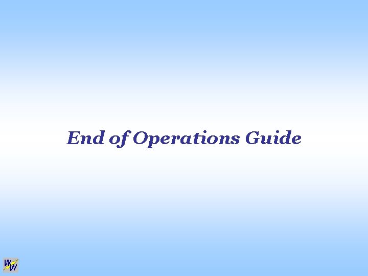 End of Operations Guide 