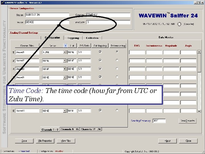 Time Code: The time code (how far from UTC or Zulu Time). 