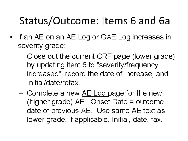 Adverse Event Documentation Ae Log And Gae Log