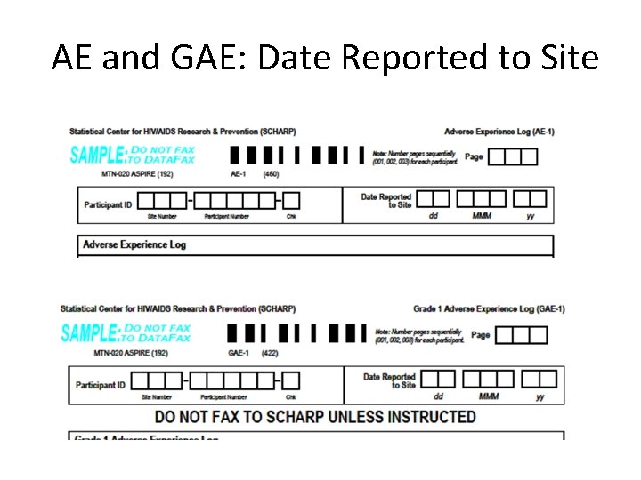 Adverse Event Documentation Ae Log And Gae Log
