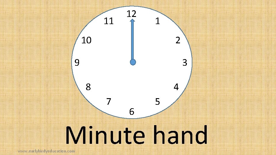 11 12 1 10 2 9 3 8 4 7 6 5 Minute hand