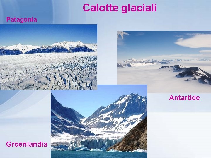 Calotte glaciali Patagonia Antartide Groenlandia 
