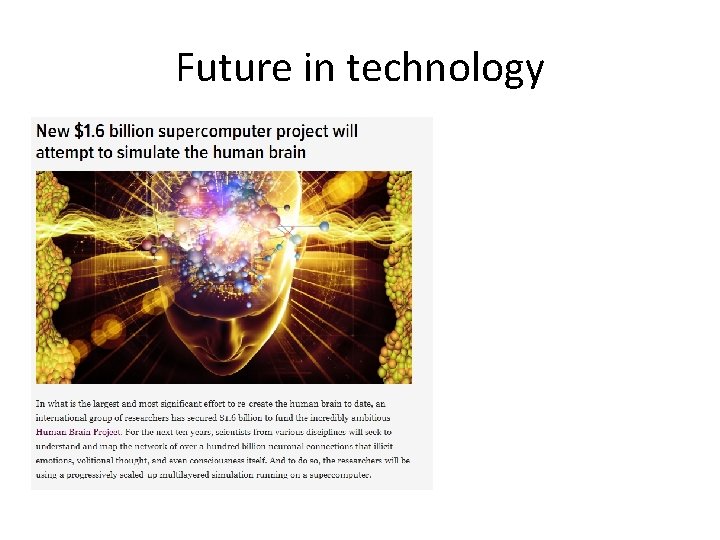Future in technology Future in technology