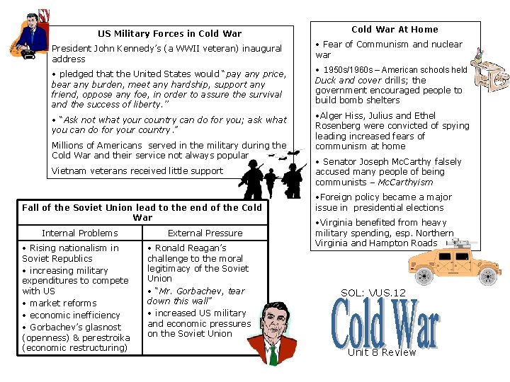 US Military Forces in Cold War At Home President John Kennedy’s (a WWII veteran)