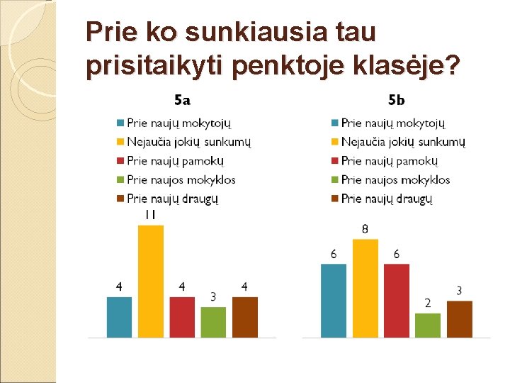 Prie ko sunkiausia tau prisitaikyti penktoje klasėje? 