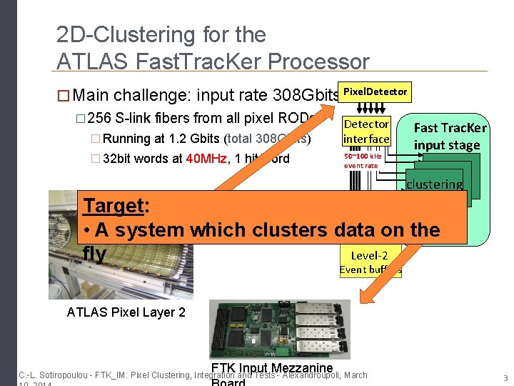 2 D-Clustering for the ATLAS Fast. Trac. Ker Processor � Main challenge: input rate 2 D-Clustering for the ATLAS Fast. Trac. Ker Processor � Main challenge: input rate