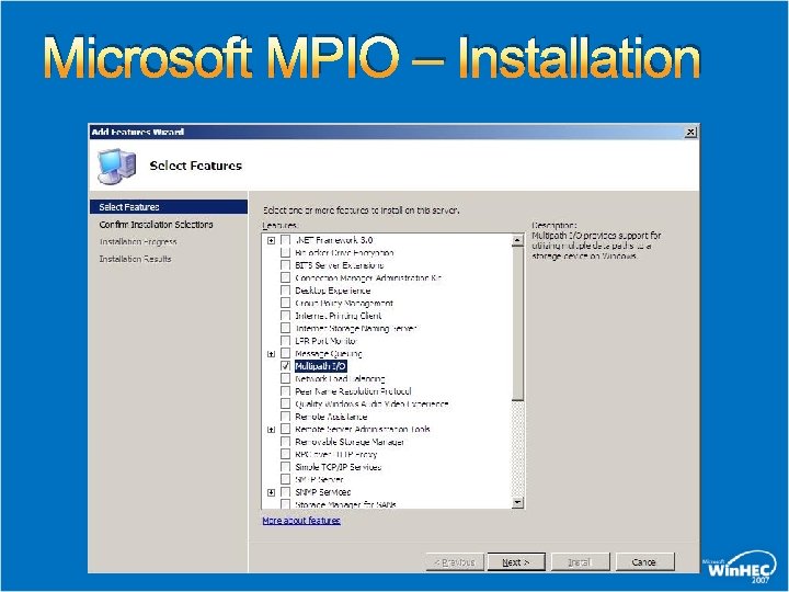 Microsoft MPIO – Installation 