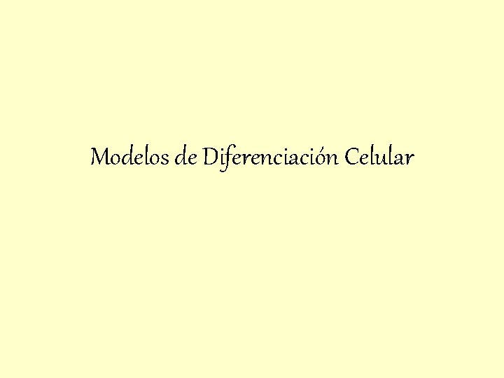 Modelos de Diferenciación Celular 