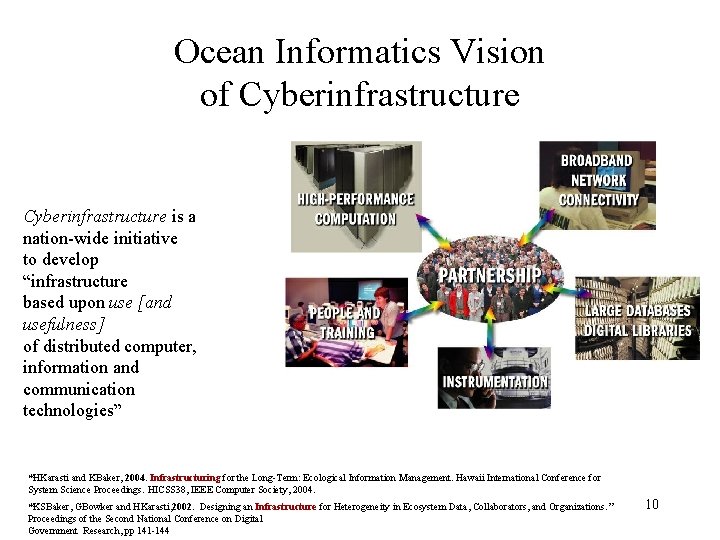 Ocean Informatics Vision of Cyberinfrastructure is a nation-wide initiative to develop “infrastructure based upon