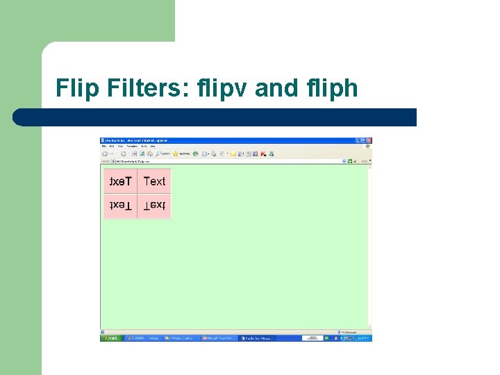 Flip Filters: flipv and fliph 