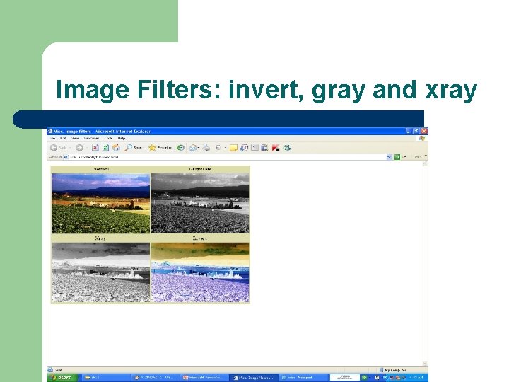 Image Filters: invert, gray and xray 