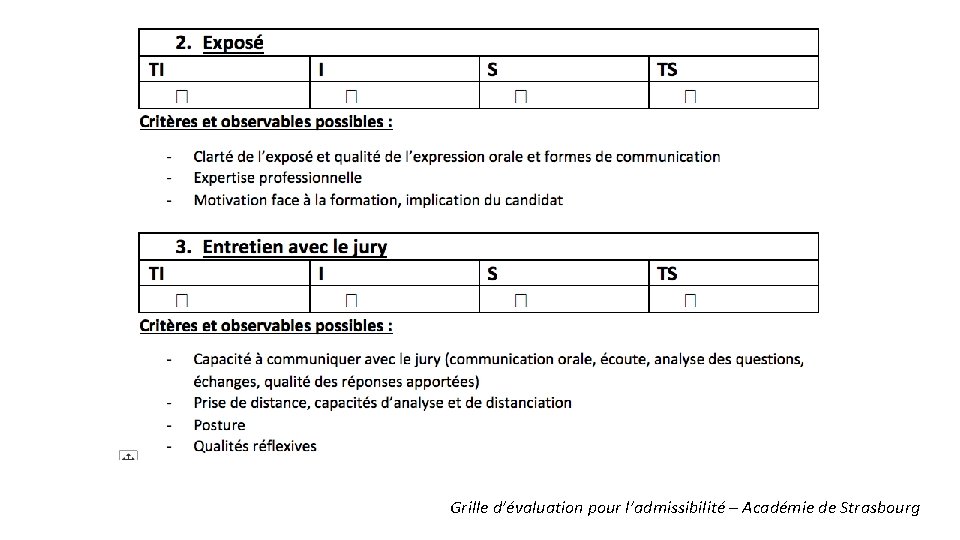 Grille d’évaluation pour l’admissibilité – Académie de Strasbourg 