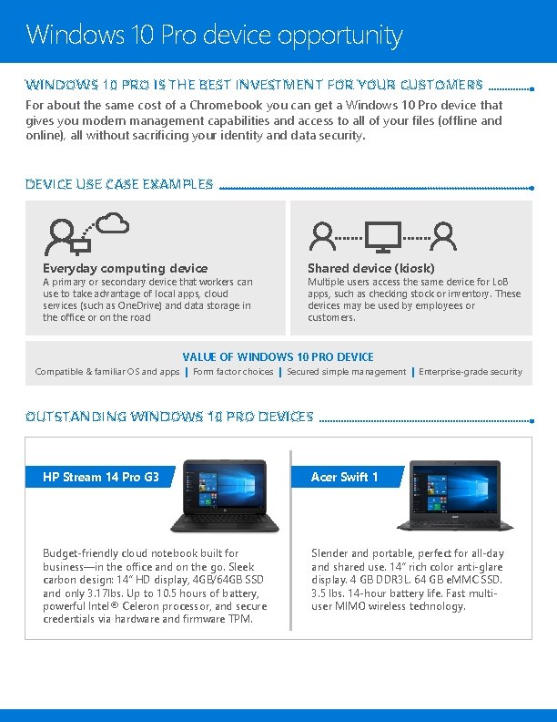 Windows 10 Pro device opportunity WINDOWS 10 PRO IS THE BEST INVESTMENT FOR YOUR Windows 10 Pro device opportunity WINDOWS 10 PRO IS THE BEST INVESTMENT FOR YOUR