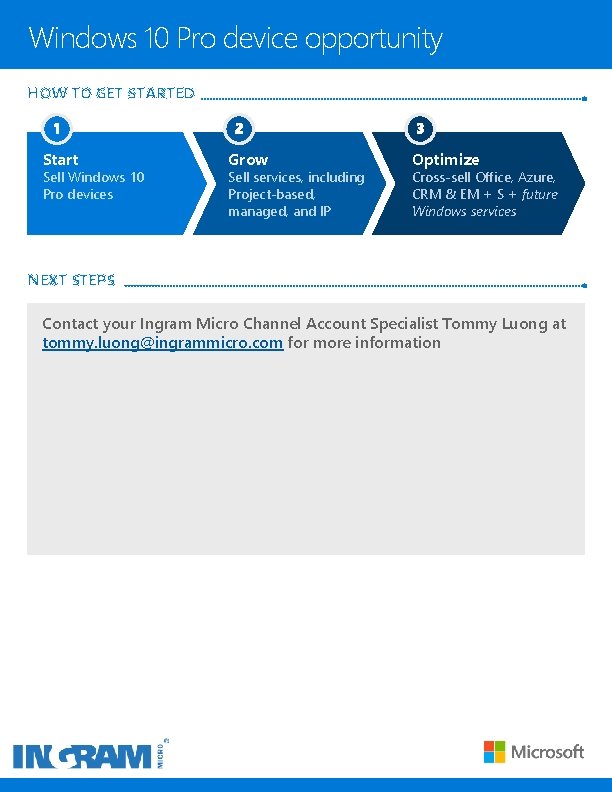 Windows 10 Pro device opportunity HOW TO GET STARTED Start Sell Windows 10 Pro Windows 10 Pro device opportunity HOW TO GET STARTED Start Sell Windows 10 Pro