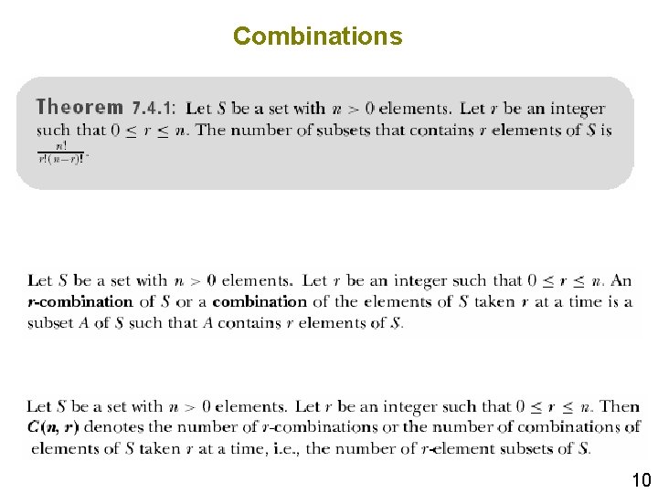 Combinations 10 